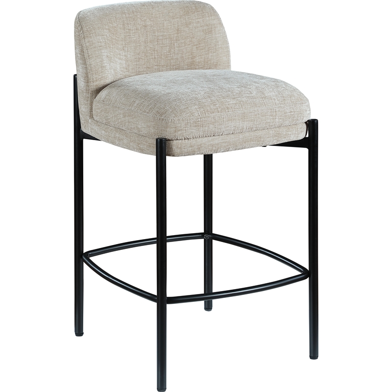 Meridian Furniture Burton Beige Chenille Fabric Stool (Set of 2)