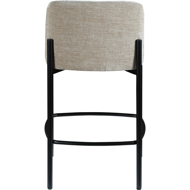 Meridian Furniture Burton Beige Chenille Fabric Stool (Set of 2)