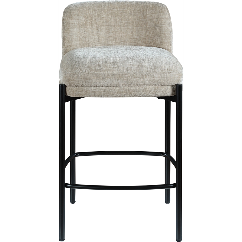 Meridian Furniture Burton Beige Chenille Fabric Stool (Set of 2)