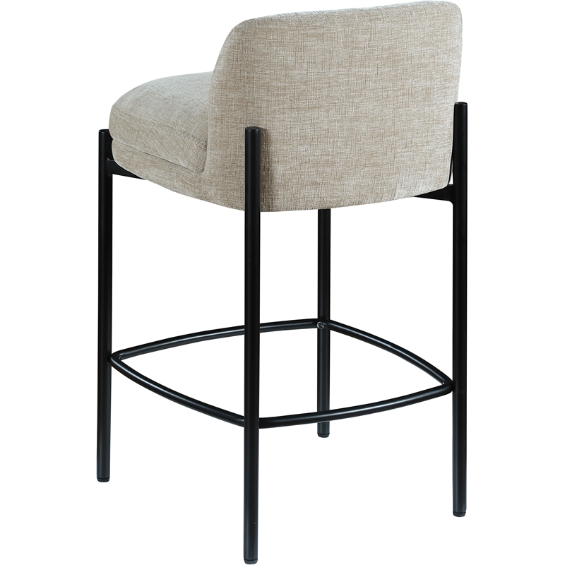 Meridian Furniture Burton Beige Chenille Fabric Stool (Set of 2)
