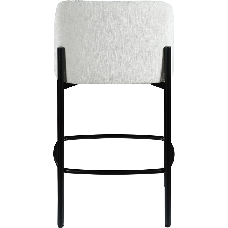 Meridian Furniture Burton Cream Chenille Fabric Stool (Set of 2)