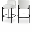 Meridian Furniture Burton Cream Chenille Fabric Stool (Set of 2)