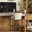 Meridian Furniture Burton Cream Chenille Fabric Stool (Set of 2)