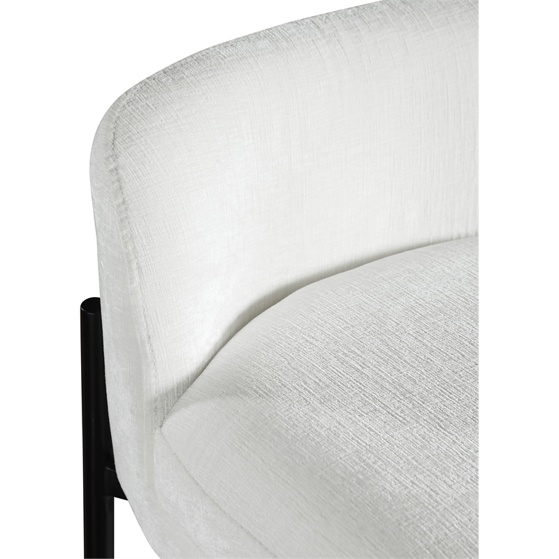 Meridian Furniture Burton Cream Chenille Fabric Stool (Set of 2)