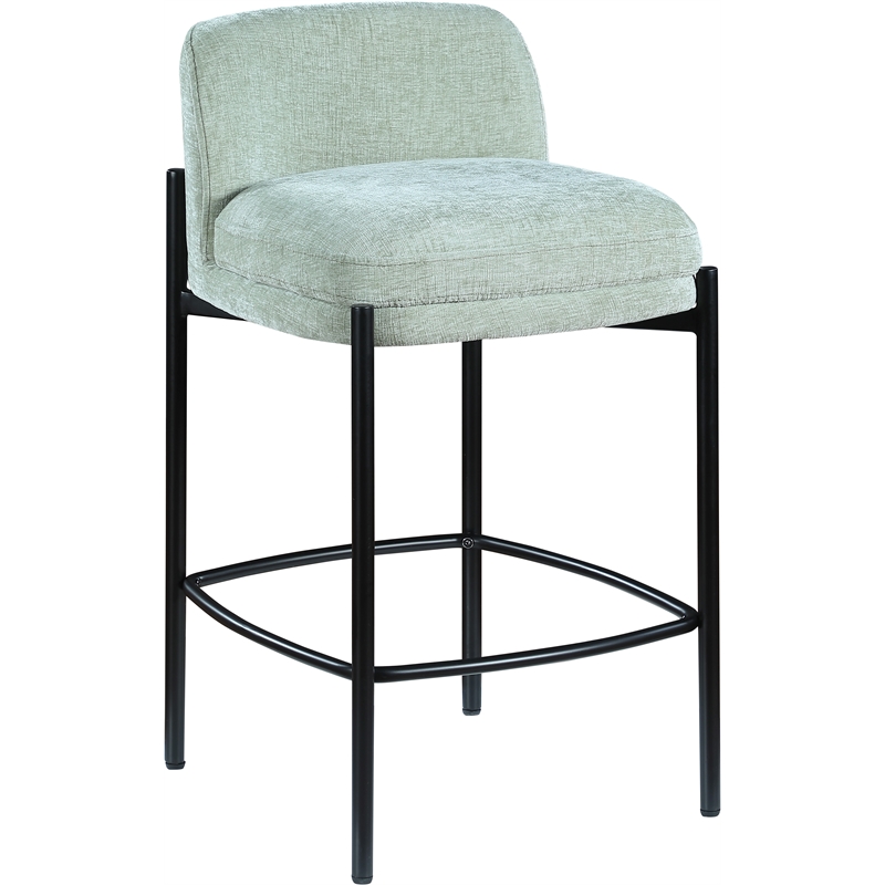 Meridian Furniture Burton Mint Chenille Fabric Stool (Set of 2)