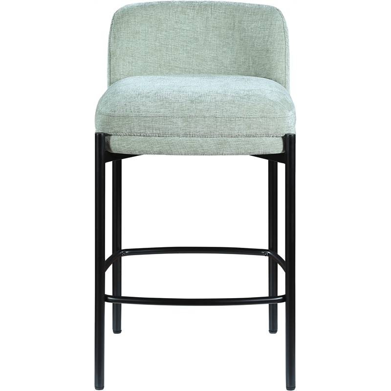 Meridian Furniture Burton Mint Chenille Fabric Stool (Set of 2)