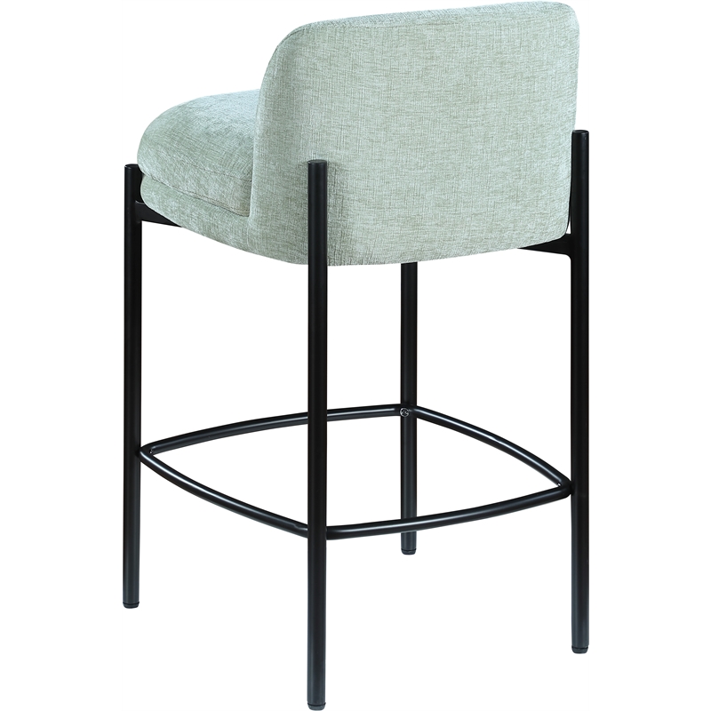 Meridian Furniture Burton Mint Chenille Fabric Stool (Set of 2)
