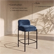 Meridian Furniture Burton Navy Chenille Fabric Stool (Set of 2)