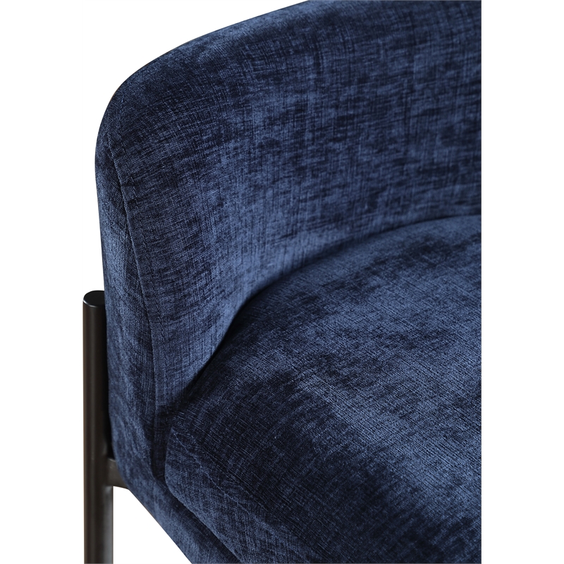 Meridian Furniture Burton Navy Chenille Fabric Stool (Set of 2)
