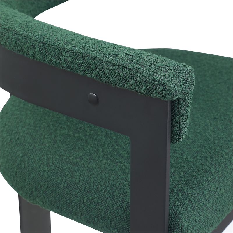 Meridian Furniture Romeo Green Boucle Fabric Dining Chair (Set of 2)