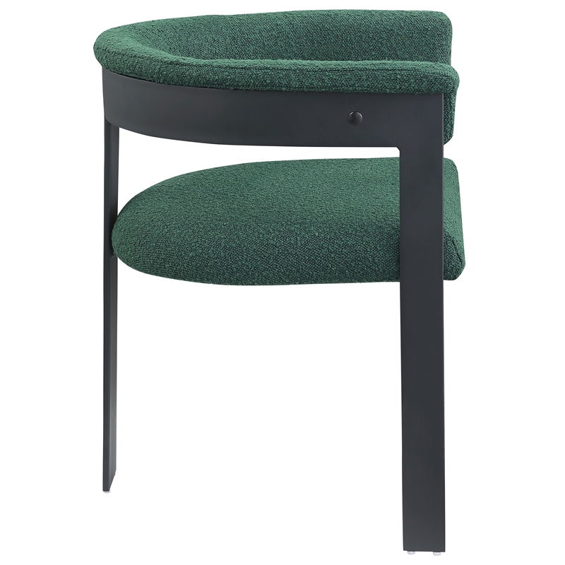 Meridian Furniture Romeo Green Boucle Fabric Dining Chair (Set of 2)