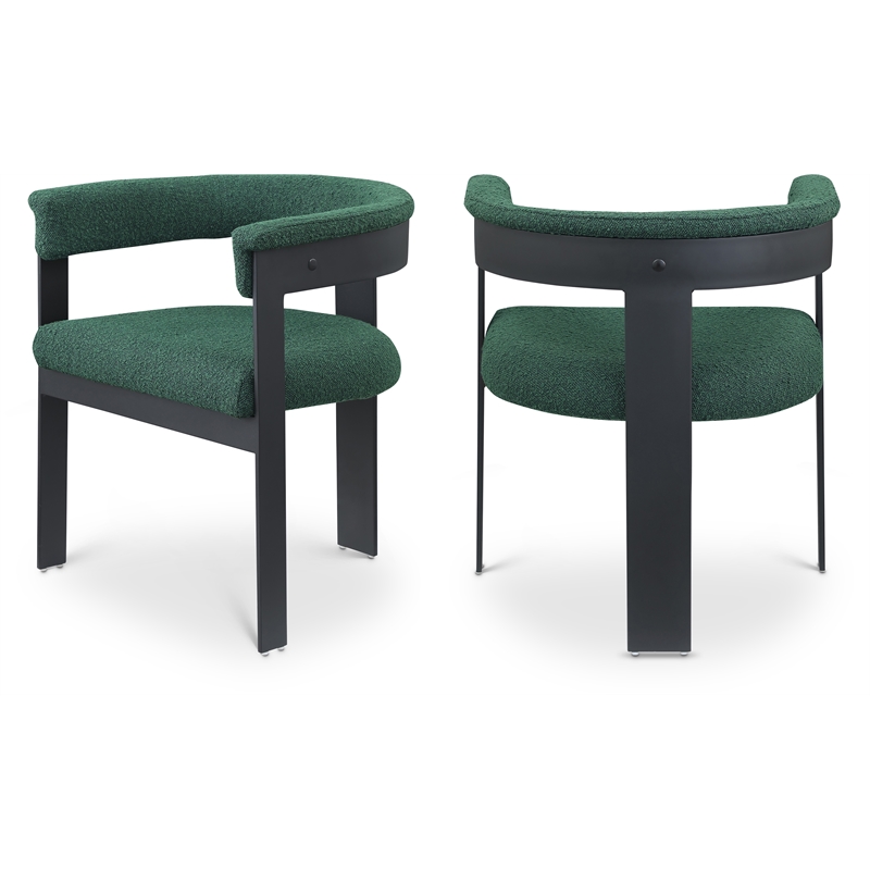 Meridian Furniture Romeo Green Boucle Fabric Dining Chair (Set of 2)