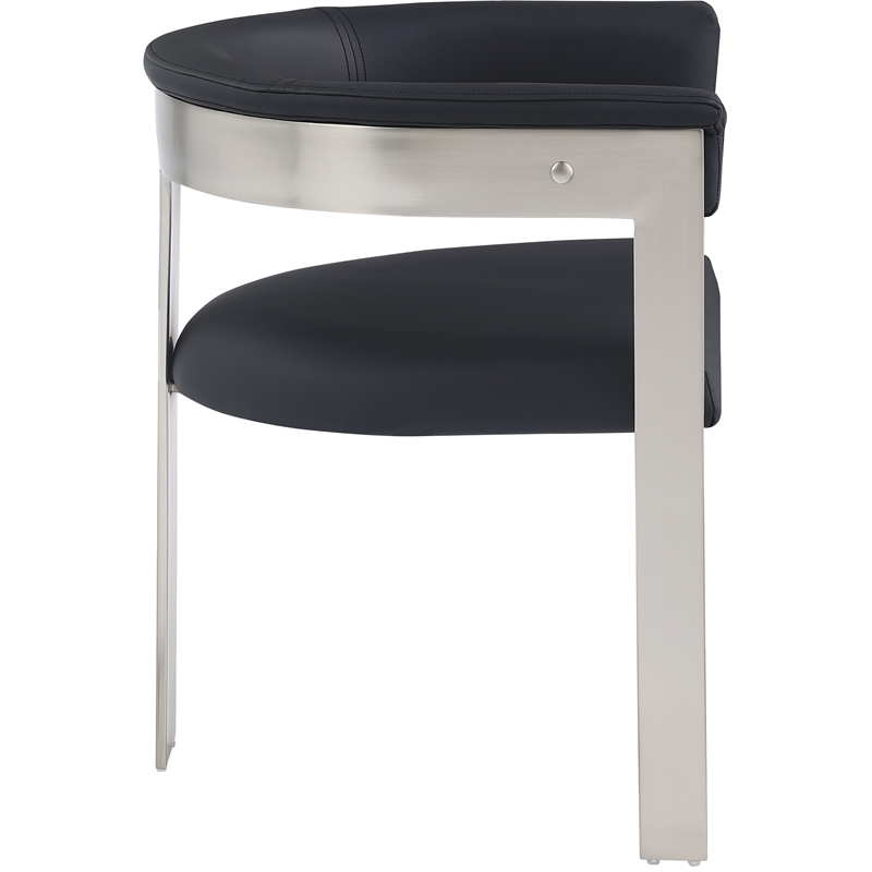 Meridian Furniture Romeo Black Vegan Leather Dining Chair (Set of 2)