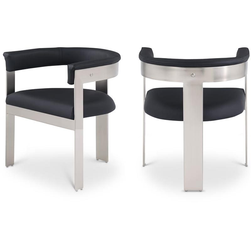 Meridian Furniture Romeo Black Vegan Leather Dining Chair (Set of 2)