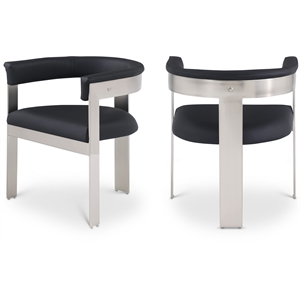 Meridian Furniture Romeo Black Vegan Leather Dining Chair (Set of 2)