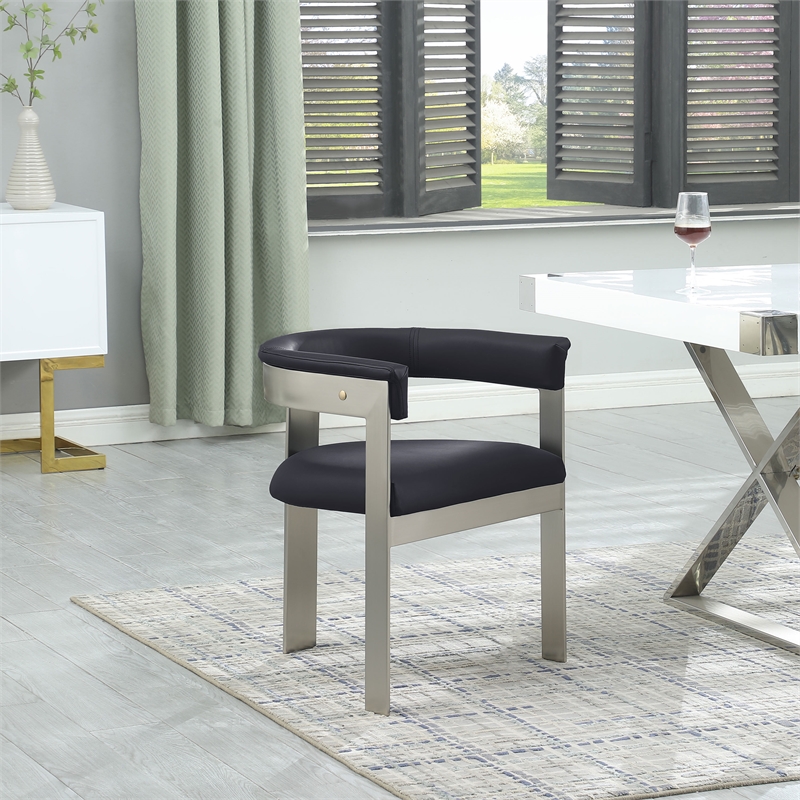 Meridian Furniture Romeo Black Vegan Leather Dining Chair (Set of 2)