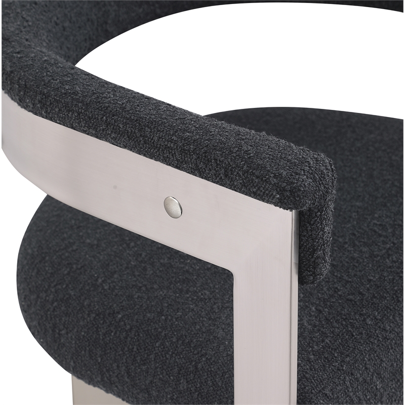 Meridian Furniture Romeo Black Boucle Fabric Dining Chair (Set of 2)