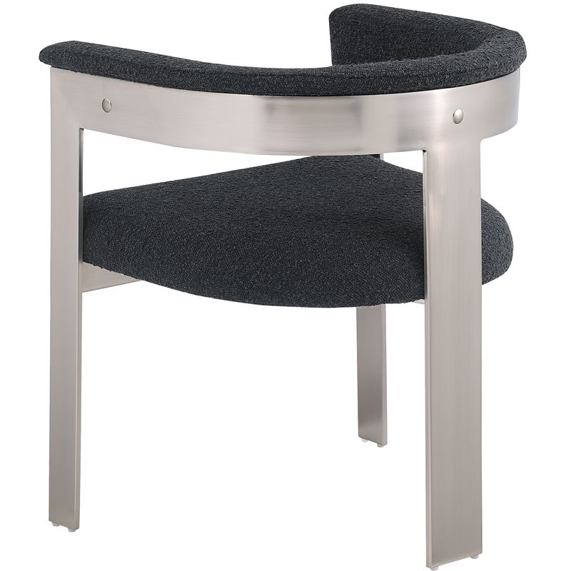 Meridian Furniture Romeo Black Boucle Fabric Dining Chair (Set of 2)