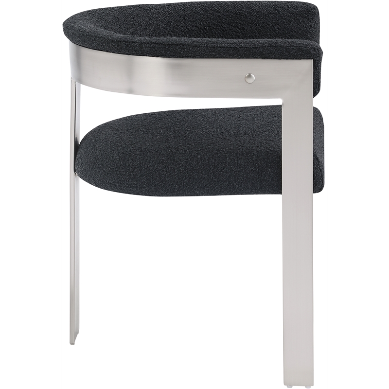 Meridian Furniture Romeo Black Boucle Fabric Dining Chair (Set of 2)