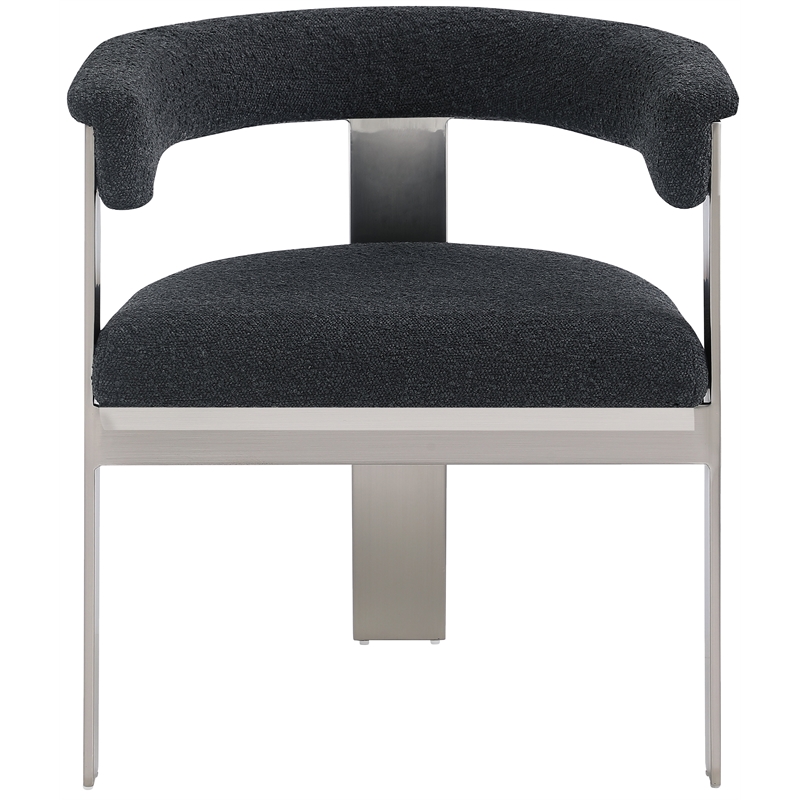 Meridian Furniture Romeo Black Boucle Fabric Dining Chair (Set of 2)