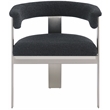 Meridian Furniture Romeo Black Boucle Fabric Dining Chair (Set of 2)