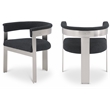 Meridian Furniture Romeo Black Boucle Fabric Dining Chair (Set of 2)