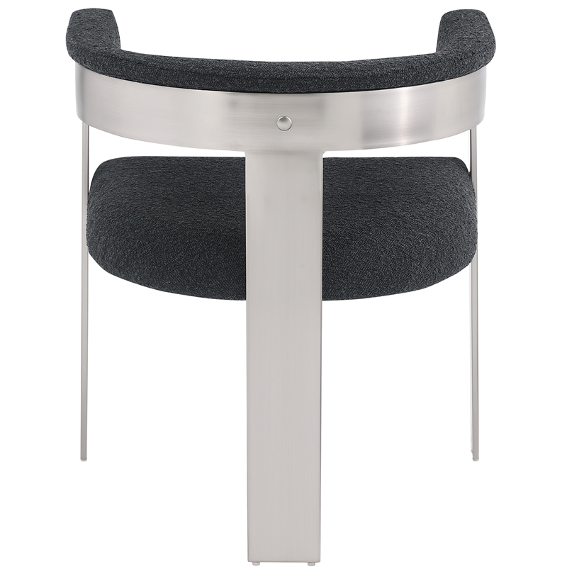 Meridian Furniture Romeo Black Boucle Fabric Dining Chair (Set of 2)