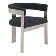 Meridian Furniture Romeo Black Boucle Fabric Dining Chair (Set of 2)