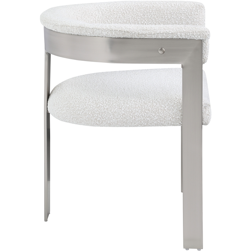Meridian Furniture Romeo Cream Boucle Fabric Dining Chair (Set of 2)