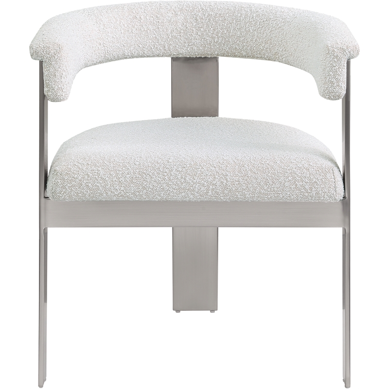 Meridian Furniture Romeo Cream Boucle Fabric Dining Chair (Set of 2)