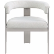 Meridian Furniture Romeo Cream Boucle Fabric Dining Chair (Set of 2)