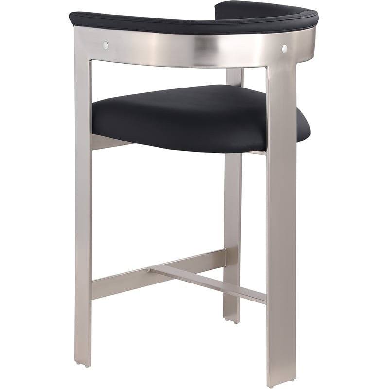 Meridian Furniture Romeo Black Vegan Leather Counter Stool (Set of 2)