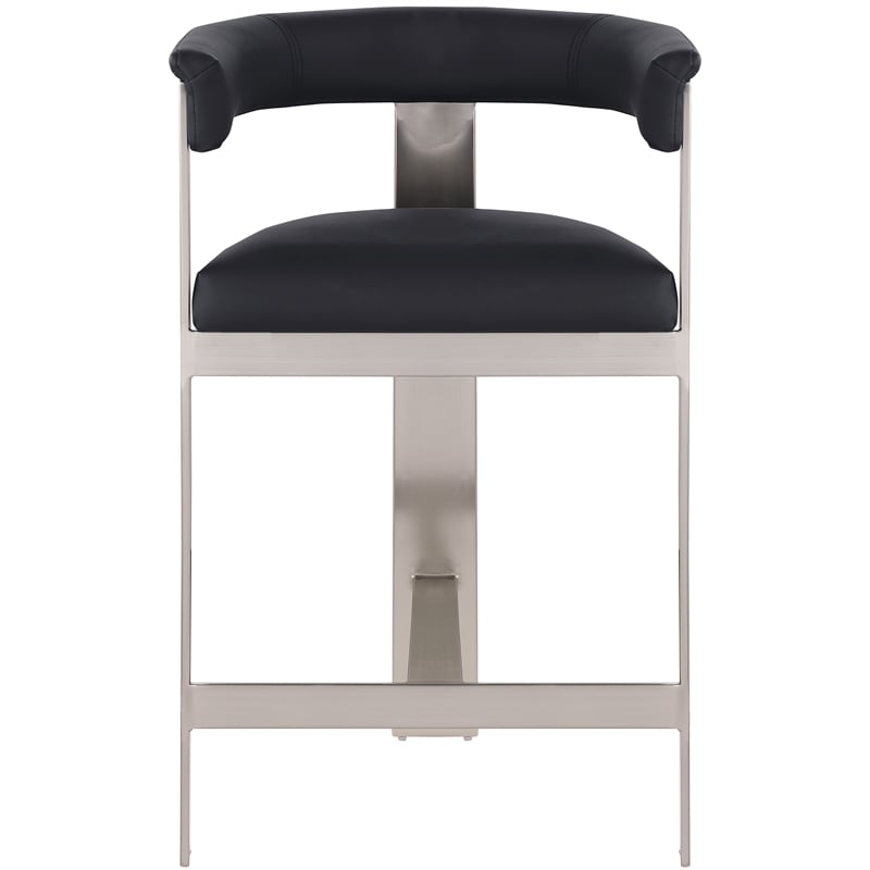 Meridian Furniture Romeo Black Vegan Leather Counter Stool (Set of 2)