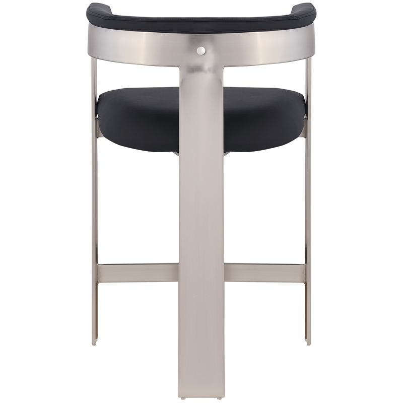 Meridian Furniture Romeo Black Vegan Leather Counter Stool (Set of 2)