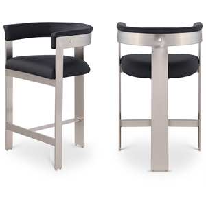 Meridian Furniture Romeo Black Vegan Leather Counter Stool (Set of 2)