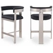 Meridian Furniture Romeo Black Vegan Leather Counter Stool (Set of 2)