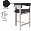 Meridian Furniture Romeo Black Vegan Leather Counter Stool (Set of 2)