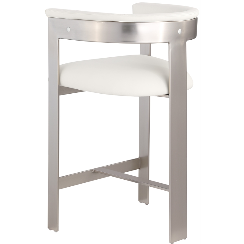 Meridian Furniture Romeo Cream Vegan Leather Counter Stool (Set of 2)