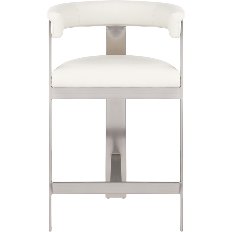 Meridian Furniture Romeo Cream Vegan Leather Counter Stool (Set of 2)
