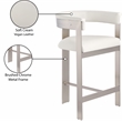 Meridian Furniture Romeo Cream Vegan Leather Counter Stool (Set of 2)