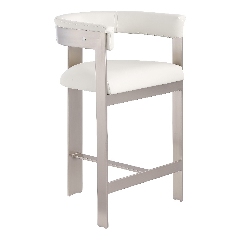 Meridian Furniture Romeo Cream Vegan Leather Counter Stool (Set of 2)