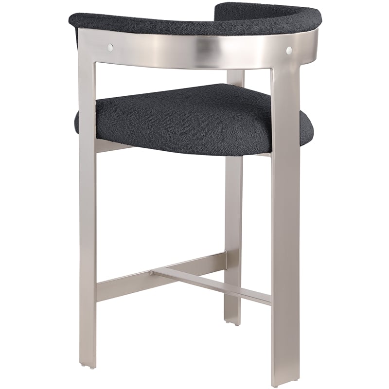 Meridian Furniture Romeo Black Boucle Fabric Counter Stool (Set of 2)