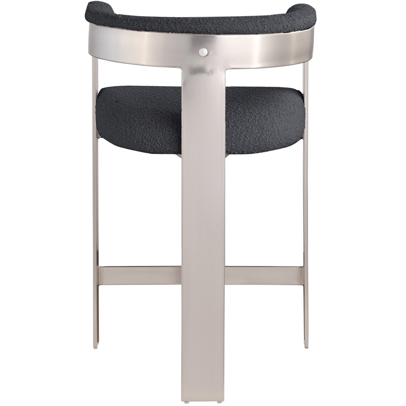 Meridian Furniture Romeo Black Boucle Fabric Counter Stool (Set of 2)