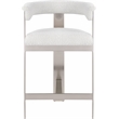 Meridian Furniture Romeo Cream Boucle Fabric Counter Stool (Set of 2)