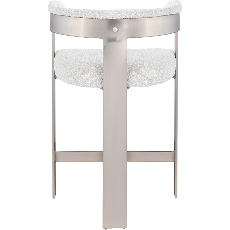 Meridian Furniture Romeo Cream Boucle Fabric Counter Stool (Set of 2)
