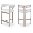 Meridian Furniture Romeo Cream Boucle Fabric Counter Stool (Set of 2)