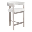 Meridian Furniture Romeo Cream Boucle Fabric Counter Stool (Set of 2)