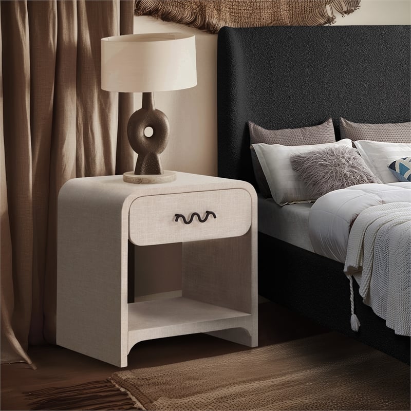 Meridian Furniture Medley Cream Night Stand / Side Table