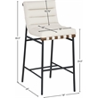 Meridian Furniture Burke Cream Vegan Leather Bar Stool