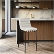 Meridian Furniture Burke Cream Vegan Leather Bar Stool